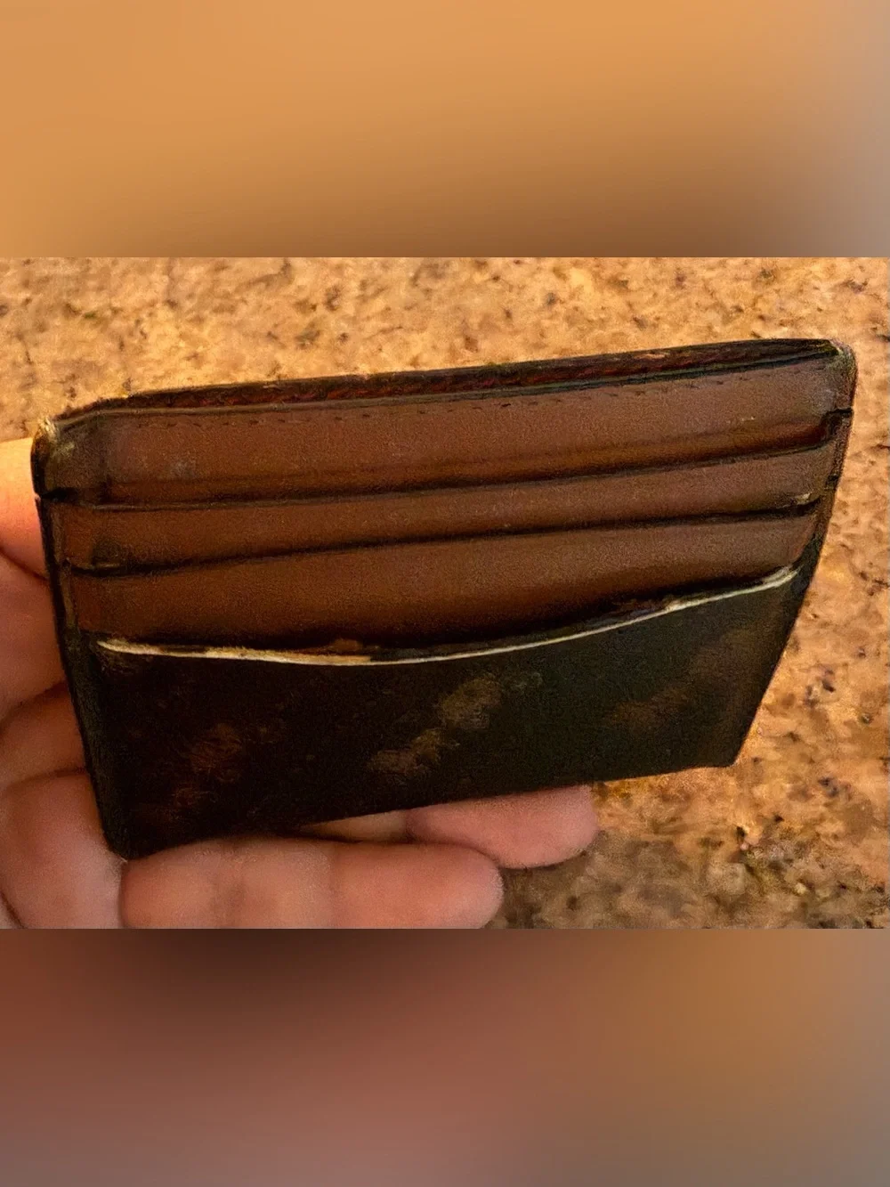 Coach Brown Signature Card Case used